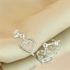 Silver Heart Drop Earrings - F1016 Alternative Image