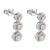 Silver Cubic Zirconia Halo Trilogy Drop Earrings - 19mm drop - F1226 Alternative Image