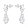 Silver Mixed Cut Kite CZ Drop Earrings - F1233 Alternative Image