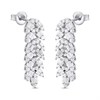 Silver Baguette And Round CZ Drop Earrings - F1236 Alternative Image