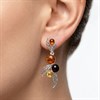 Silver Mixed Amber Leaf Drop Earrings - F1239 Alternative Image