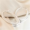 Silver Crossover Oval Hoop Earrings - F13150 Alternative Image