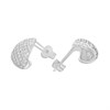 Silver Cubic Zirconia Pave Teardrop Half Hoop Earrings - F13154 Alternative Image