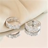 Silver Triangle CZ Huggie Hoop Earrings - F13155 Alternative Image