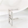 Silver CZ Square Hoop Earrings - F13161 Alternative Image