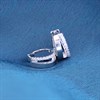 Silver Clear CZ Double Row Huggie Earrings - F13181 Alternative Image
