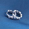 Silver Clear CZ Heart Huggie Earrings - F13182 Alternative Image