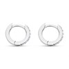 Silver Cubic Zirconia Huggie Hoop Earrings - 10mm - F1372 Alternative Image