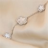 Silver Three C.Z. Mother Of Pearl Flower Bracelet - F14181 Alternative Image