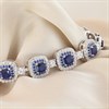 Silver Blue CZ Cushion Halo Bracelet - F14188 Alternative Image