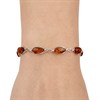 Silver Amber Crossover Teardrop Bracelet - F14210 Alternative Image