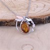 Silver Amber Dragonfly Necklace - F33116 Alternative Image