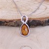 Silver Amber Figure Of Eight Necklace - F33119 Alternative Image
