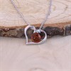 Silver Amber Heart Necklace - F33121 Alternative Image