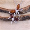 Silver Mixed Amber Dragonfly Necklace - F33125 Alternative Image