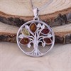 Silver Mixed Amber Tree Of Life Necklace - F33127 Alternative Image