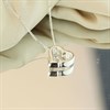 Silver Cubic Zirconia Floating Heart Necklace - F35151 Alternative Image
