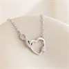 Silver CZ Heart Infinity Necklet - F35168 Alternative Image