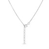 Silver Blue CZ and Clear CZ Cushion Necklace - F35180 Alternative Image