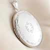 Silver Oval Design Locket - F4334 Alternative Image
