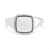 Silver Twisted Edge Signet Ring - F5119 Alternative Image