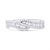 Silver Tapered Baguette CZ Wave Ring - F60100 Alternative Image