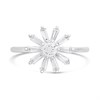 Silver Flower Baguette Ring - F60106 Alternative Image