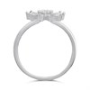 Silver Flower Baguette Ring - F60106 Alternative Image