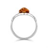 Silver Amber Twist Teardrop Ring - F60117 Alternative Image