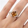 Silver Amber Twist Teardrop Ring - F60117 Alternative Image