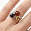Silver Mixed Amber Leaf Ring - F60118 Alternative Image