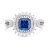 Silver Blue CZ and Clear CZ Cushion Ring - F60120 Alternative Image