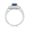 Silver Blue CZ and Clear CZ Cushion Ring - F60120 Alternative Image