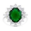 Silver Green CZ Halo Ring - F60123 Alternative Image