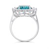 Silver Simulated Aquamarine CZ Halo Ring - F60124 Alternative Image