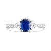 Silver Oval Simulated Sapphire And CZ Ring - F60126 Alternative Image
