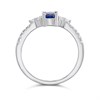 Silver Oval Simulated Sapphire And CZ Ring - F60126 Alternative Image