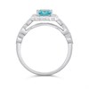 Silver Simulated Aqua CZ Vintage Style Ring - F60127 Alternative Image
