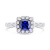 Silver Simulated Tanzanite CZ Vintage Style Ring - F60128 Alternative Image