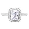 Silver Cubic Zirconia Halo Ring - F6041 Alternative Image
