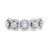 Silver Cubic Zirconia Five Halo Ring - F6051 Alternative Image