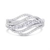 Silver Cubic Zirconia Wave Band Ring - F6056 Alternative Image