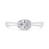 Silver Oval Cubic Zirconia Ring - F6069 Alternative Image
