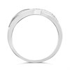 Silver Cubic Zirconia Crossover Band Ring - F6074 Alternative Image