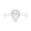 Silver Cubic Zirconia Pear Halo Cluster Ring - F6084 Alternative Image