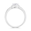 Silver Cubic Zirconia Pear Halo Cluster Ring - F6084 Alternative Image