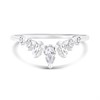 Silver Mixed Cut Cubic Zirconia Wishbone Ring - F6094 Alternative Image