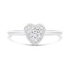 Silver Cubic Zirconia Heart Halo Ring - F6095 Alternative Image