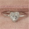 Silver Cubic Zirconia Heart Halo Ring - F6095 Alternative Image