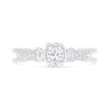 Silver Oval Cubic Zirconia Split Shoulder Ring - F6096 Alternative Image